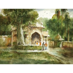 Abdul Hayee, 20 x 26 inch, Watercolor on Paper, Cityscape Painting, AC-AHY-038